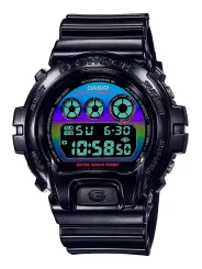 Schwarze Casio Digitaluhr mit Farbdisplay