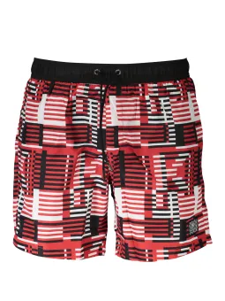 "Karl Lagerfeld Rote Luxus-Badehose mit Muster"