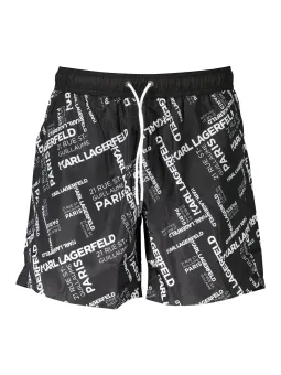 "Karl Lagerfeld Schwarze Badehose mit Logo - Stylisch & Edel"