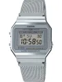 Graue Casio Digitaluhr mit Metallarmband