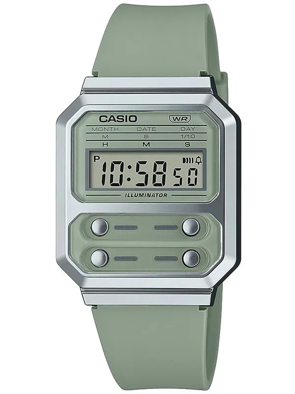 Grüne Casio Digitaluhr im Retro-Stil Grüne Casio Digitaluhr im Retro-Stil