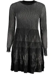 "Desigual Kleider im Sale | Desigual Streifenplissee Kleid SchwarzWeiß  online kaufen"|Planet-Deluxe