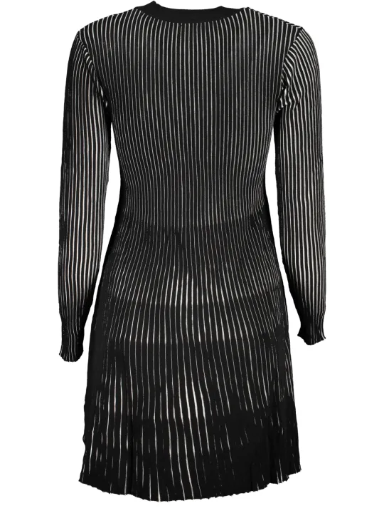 "Desigual Kleider im Sale | Desigual Streifenplissee Kleid SchwarzWeiß  online kaufen"|Planet-Deluxe