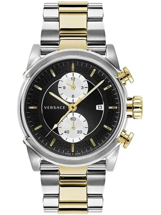 Gelbe Versace Uhr mit Stahlarmband