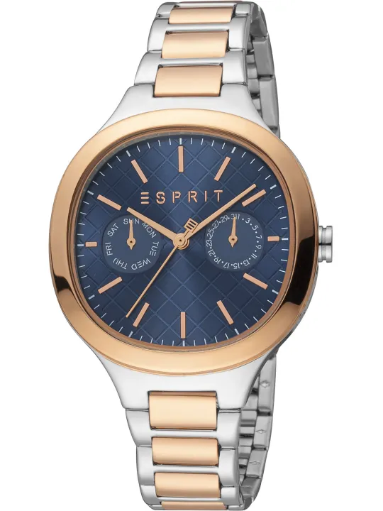 Graue Esprit Uhr mit Roségold-Akzenten