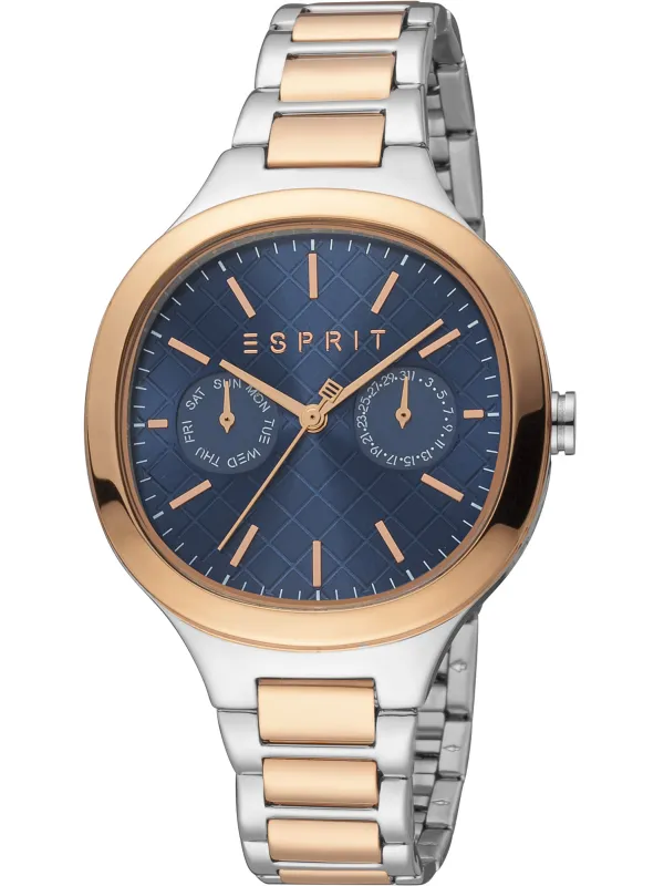 Graue Esprit Uhr mit Roségold-Akzenten Graue Esprit Uhr mit Roségold-Akzenten