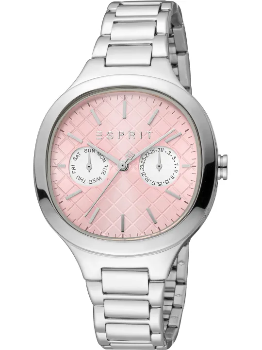 Pink dial silver Esprit wristwatch
