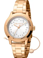 Goldene Damenarmbanduhr mit Diamanten Esprit