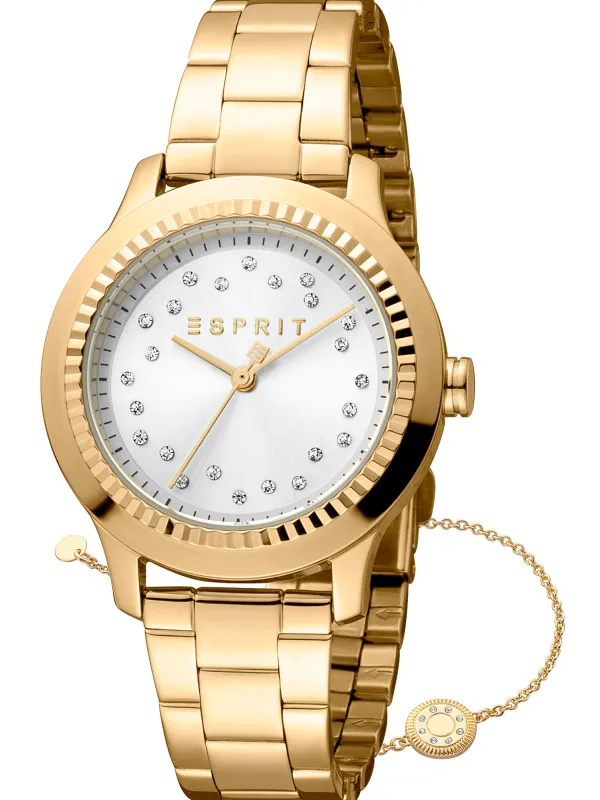 Goldene Esprit Damenuhr mit Diamanten Goldene Esprit Damenuhr mit Diamanten