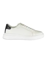 "Calvin Klein Weiße Leder-Sneakers mit Kontrastdetails"