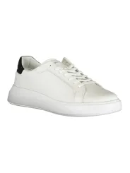"Calvin Klein Weiße Leder-Sneakers mit Kontrastdetails"