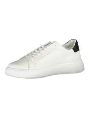 "Calvin Klein Weiße Leder-Sneakers mit Kontrastdetails"