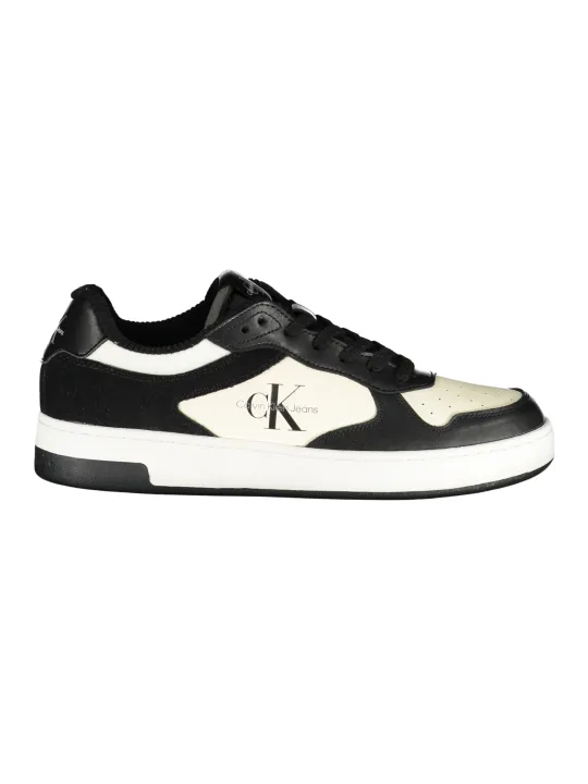 "Calvin Klein Herren Sneaker: Stilvoll in Schwarz-Weiß-Grau"