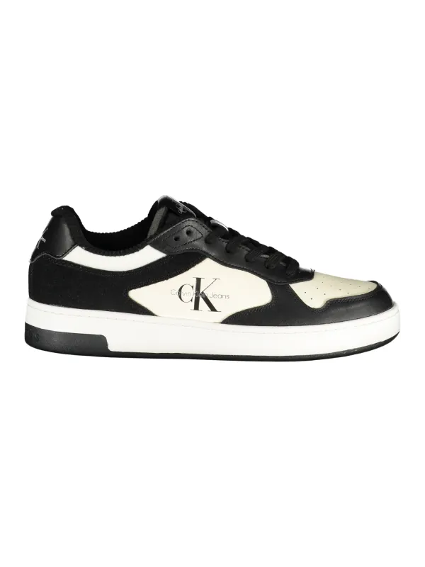 "Calvin Klein Herren Sneaker: Stilvoll in Schwarz-Weiß-Grau"
