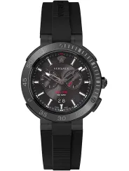 Schwarze Versace Uhr mit Metalllünette
