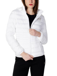 Weiße Sportjacke mit Kapuze