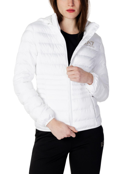 Weiße Sportjacke mit Kapuze