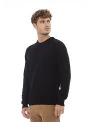 Schwarzer Pullover mit Fingerlöchern