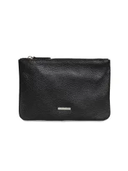 Schwarzes Leder Sport-Tasche mit Reißverschluss