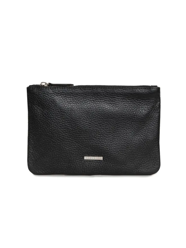 Schwarzes Leder Sport-Tasche mit Reißverschluss Schwarzes Leder Sport-Tasche mit Reißverschluss