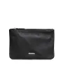 Schwarzes Leder Sport-Tasche mit Reißverschluss