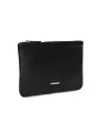 Schwarze Lederhandtasche mit Reißverschluss