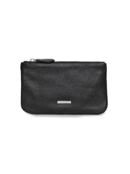 Schwarze Leder Tasche mit Reißverschluss