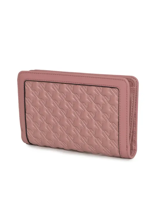 Quilted rosa Leder Geldbörse elegant