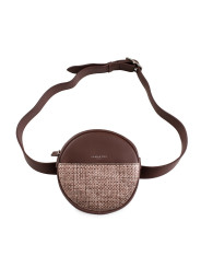 Braune Schultertasche mit gewebtem Detail