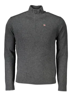 "Napapijri Graumelierter Halbreißverschluss-Pullover"