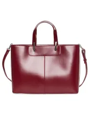 Rotes Lederhandtasche mit Schulterriemen