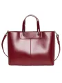 Rotes Lederhandtasche mit Schulterriemen