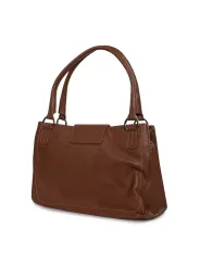Braune Ledertasche mit Tragegriffen