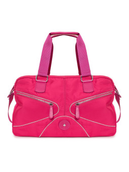 Rosa Handtasche mit Reißverschlüssen