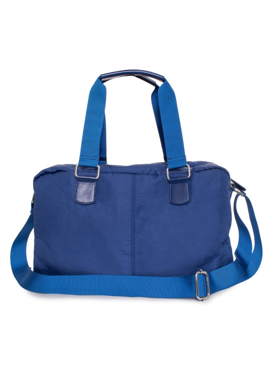 Blauer Nylon Reise Duffel Tasche