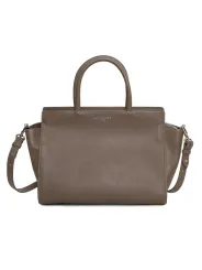 Braune Ledertasche mit Reißverschluss