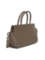 Braunes Lederhandtasche mit silbernen Details