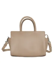 Handtasche aus braunem Leder mit Trägern