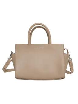 Handtasche aus braunem Leder mit Trägern