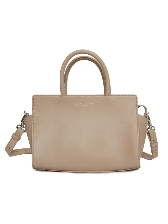 Handtasche aus braunem Leder mit Trägern