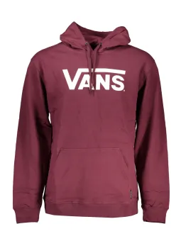 Vans Maroon Hoodie: Fleece, Logo, Kängurutasche