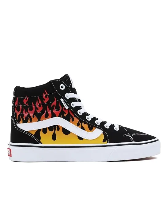 Schwarze Vans Sneaker mit Flammen