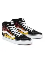 Schwarze Vans High-Top mit Flammen
