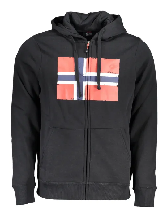 "NORWAY 1963 Sweatshirts im Sale | Nordic Fleece Hoodie - Schwarz mit Norwegen-Flagge Design online kaufen"|Planet-Deluxe