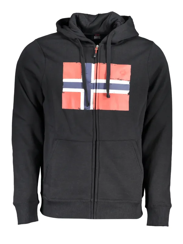"NORWAY 1963 Sweatshirts im Sale | Nordic Fleece Hoodie - Schwarz mit Norwegen-Flagge Design online kaufen"|Planet-Deluxe