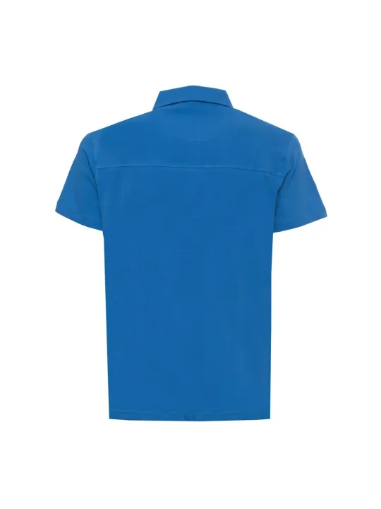 Leichter blaues Husky Poloshirt kurzärmlig