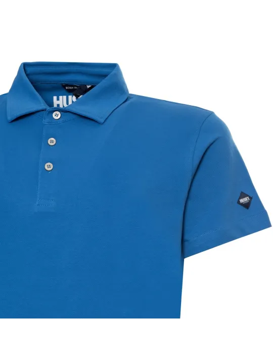 Blaues Husky-Polohemd mit Logo