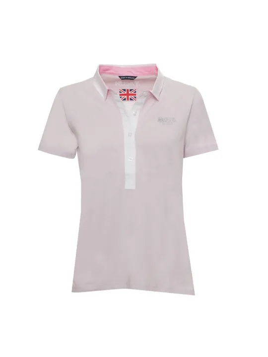 Rosa Husky Polohemd mit Union Jack