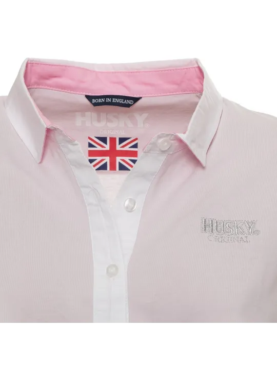 Rosa Husky Poloshirt mit Logo