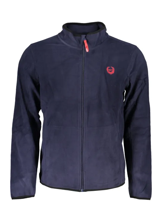 "Navyblaues Fleece Sweatshirt mit pinkem Reißverschluss"